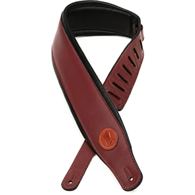 Abbildung von Levy&#039;s Leathers Signature Legacy Series Ledergurt für Gitarre Breite 7,6 cm Burgunderrot (MSS2 BRG)