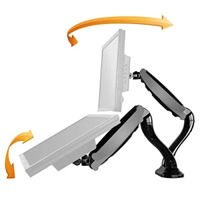 Abbildung von RICOO Monitor Halterung Tisch Gasdruckfeder für 13 27 Zoll, VESA Tischhalterung, Monitorarm TS6611, Monitorhalterung 2 Monitore Arm Bildschirmhalterung Bildschirm Halter, Arme Computermonitore