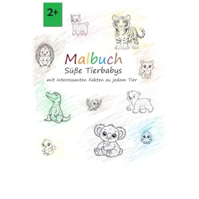 Abbildung von Malbuch süße Tierbabys: mit interessanten Fakten zu jedem Tier