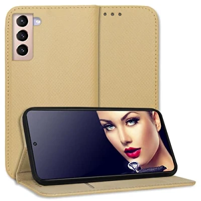 Abbildung von mtb more energy® Schutz Tasche Smart Magnet kompatibel mit Samsung Galaxy S21 5G (SM G991, 6.2&#039;&#039;) Gold Bookstyle Klapp Cover Hülle Wallet Case