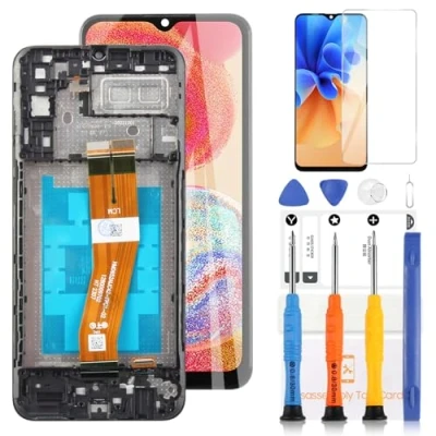 Abbildung von LADYSON TFT LCD Bildschirm für Samsung Galaxy A04e A042 Display SM A042F Touchscreen Digitizer Assembly Reparaturteile mit Werkzeugen (Schwarz Rahmen)