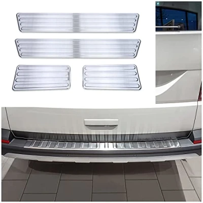 Abbildung von tuning art L177 XF514 1 Ladekantenschutz und Einstiegsleisten passend für VW T6 T6.1 Multivan 5 Türer, Farbe:Silber