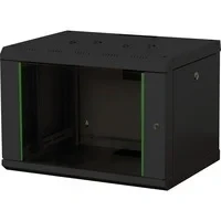 Abbildung von DIGITUS Netzwerk Schrank 19 zoll 7 HE Wandmontage 450 mm Tiefe Traglast 100 kg Unique Serie Glastür Schwarz