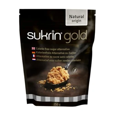 Abbildung von SUKRIN Gold natürliche Alternative zu Rohrrohrzucker und braunem Zucker aus Erythrit, 250 g