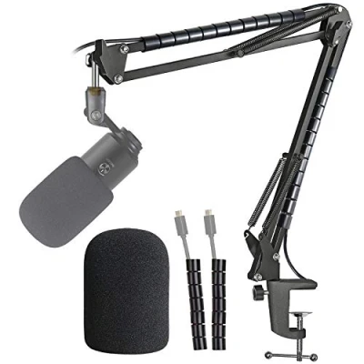 Abbildung von Fifine K670 Mikrofonarm Boom Arm, Popschutz und Flexibler Kabelkanal Kompatibel mit 670B USB Mikrofon, 670 Professioneller Mikrofon Ständer von YOUSHARES