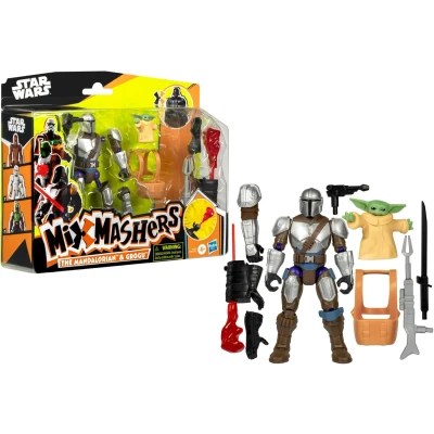 Abbildung von Star Wars MixMashers Mandalorianer &amp; Grogu individualisierbares Mix and Match Deluxe Action Figurenset Accessoires
