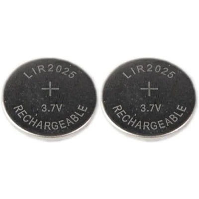 Abbildung von Girafus Knopfzellen Akku 2xLIR2025 Wiedeaufladbar 3.7 V/ 40mAh /Ersetzt CR2025 Knopfzellenbatterie Button für zB.:Autoschlüssel Mainboard Taschenrechner Fahrradcomputer Tan Generator (2xLIR2025)