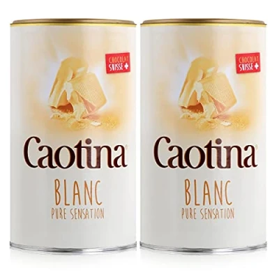 Abbildung von Caotina blanc, Kakao Pulver mit weißer Schweizer Schokolade, heiße Trinkschokolade, 2er Pack, 2 x 500g