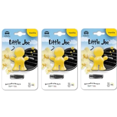 Abbildung von 3er Pack Little Joe Lufterfrischer fürs Auto zur Montage an jedem Lüftungsgitter +/ 45 Tage Frische im (Vanille/gelb)