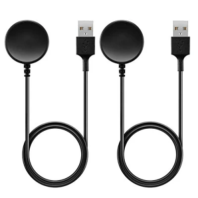 Abbildung von RuenTech Ladegerät Kompatibel mit Samsung Galaxy Watch 3 41mm 45mm/Galaxy Active 2 40mm 44mm /Galaxy Ladekabel Kabel Ladestation Line Cradle Zubehör (schwarz+schwarz)