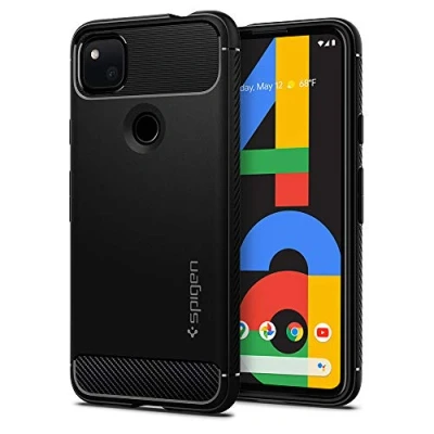 Abbildung von Spigen Rugged Armor Hülle Kompatibel mit Google Pixel 4a Schwarz