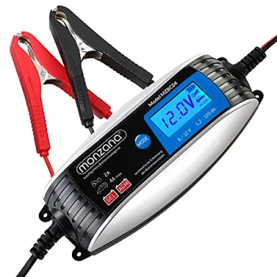 Abbildung von monzana Batterie Ladegerät (vollautomatisch 6V 12V Auto Motorrad KFZ LCD Bildschirm)