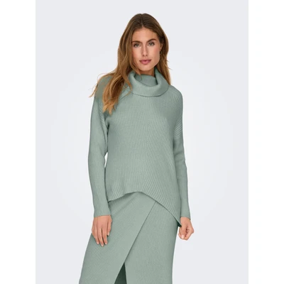 Abbildung von ONLY Onlkatia Saddle ROLL NECK Strickpullover, Damen, Größe: Large, Aqua gray melange