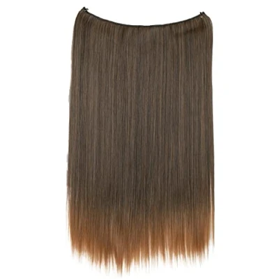 Abbildung von CAISHA 50cm 1 Tresse Extension mit Gummiband Extensions Haarverlängerung Haarteil Glatt Braun Mix E121