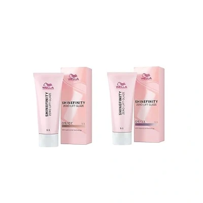 Abbildung von Wella Professionals Shinefinity 09/07 Natural Beige Sand 60ml &amp; 09/13 Cool Toffee Milk