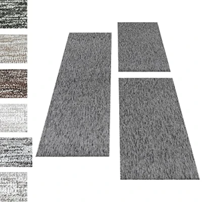 Abbildung von Carpettex Kurzflor Bettumrandung Unicolor Einfarbig, Höhe 7 mm, (Bett Set, 3 tlg., Bettvorlage), Schlafzimmer Teppich Läufer Set teilig