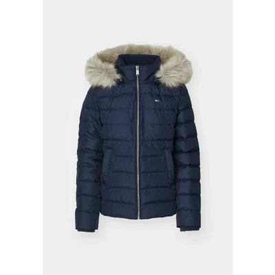 Abbildung von Tommy Jeans Basic Hooded Jacket Daunenjacke, Damen, Größe: 54, Dark night navy