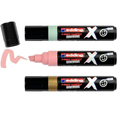 Abbildung von edding X Multi Marker Pastel Color Set 3 Acrylstifte Keilspitze 2 10 mm Acrylmarker für T Shirts, Sneaker, Handyhüllen und mehr