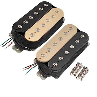 Abbildung von Artec HBA115 Alnico 5 Ungedeckt Tonabnehmer Pickups Set für E Gitarre, Zebra