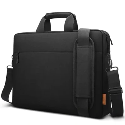 Abbildung von ZYB Laptoptasche 17 17,3 Zoll Laptophülle Laptopaktentasche,Wasserdicht Umhängetasche mit Griff für Notebook Lenovo V17 I7 Samsung HP Acer Dell ASUS,17.3 MSI Gaming Laptop etc Schwarz