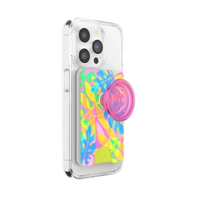 Abbildung von PopSockets Phone Wallet with Expanding Grip and Adapter Ring for MagSafe, Card Holder, Wireless Charging Compatible, Compatible MagSafe Boca Palm