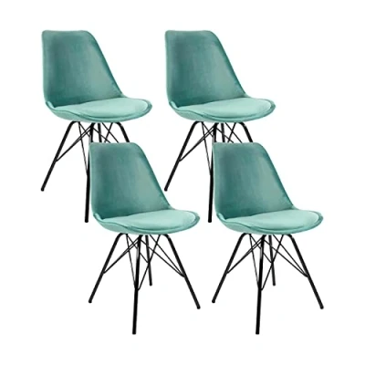 Abbildung von Kick Collection 4er Set Esszimmerstühl Velvet Samt Minzgrün Modern und Hochwertig Hochwertige Materialien Erhältlich in vielen Farben