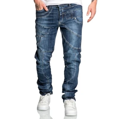 Abbildung von REPUBLIX Gerade Jeans WIGGO Herren Männer Regular Fit Destroyed Design Hose