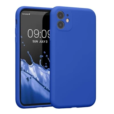 Abbildung von kwmobile Handyhülle kompatibel mit Apple iPhone 11 Hülle gummierte Handy Case aus Silikon in Baltik Blau