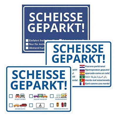 Abbildung von trendaffe Scheisse Geparkt! Notizblöcke im 3er Set Notizzettel Notizbuch Schreibblock