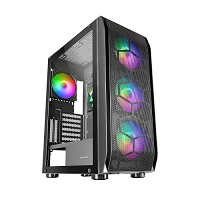 Abbildung von Mars Gaming MCPRO Schwarz, Gehäuse PC XL E ATX , Gehärtetes Glas, 4X Lüfter RGB 14cm