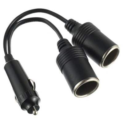 Abbildung von HUAREW Auto und Motorrad Zigarettenanzünder Stecker Adapter, 2 Wege Verteiler, Cigarette Lighter Coupling,Cigarette Extension Cable 18AWG.
