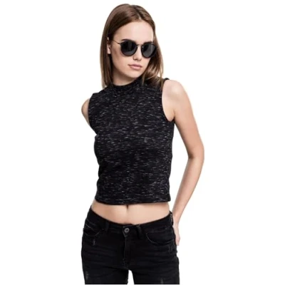 Abbildung von Urban Classics Ladies Space DYE TOP Top, Damen, Größe: Large, Black/white