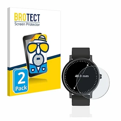 Abbildung von BROTECT Entspiegelungs Schutzfolie für Armbanduhren (Kreisrund, ø: 40 mm) (2 Stück) Matte Displayschutz Folie, Anti Reflex, Fingerprint