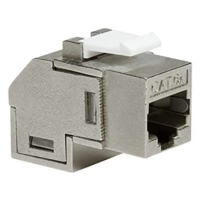 Abbildung von LogiLink 060690 Keystone Fruit Cat.6A 2X RJ45 STP Winkel 90 Silver