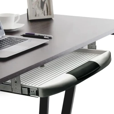 Abbildung von Gedotec Tastaturauszug Untertischmontage 1 Set Tastaturschubladen zur Montage unter dem Schreibtisch Grau ausziehbare Untertisch Ablage inkl. Ablagefach &amp; einschübe