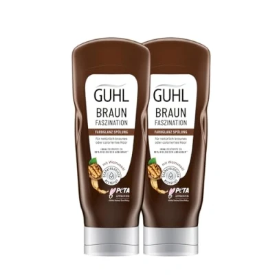Abbildung von Guhl braun Faszination Spülung 2er Pack Inhalt: 2 x 200 ml Haartyp: brünett, Angereichert mit braunen Farbpigmenten Dermatologisch bestätigt