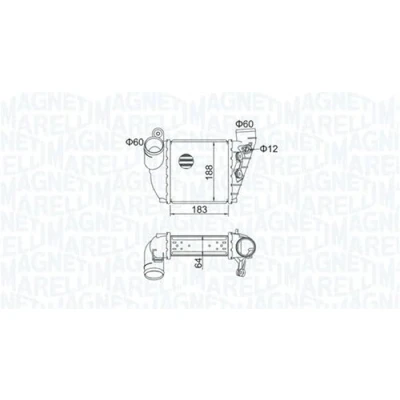 Abbildung von MAGNETI MARELLI 351319204740 Ladeluftkühler VOLKSWAGEN: Golf 4 Schrägheck, Variant, Bora SEAT: Leon I Schrägheck