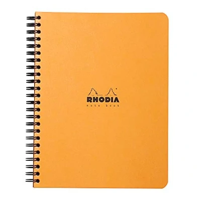 Abbildung von Rhodia 193448C Notebook mit Spiralbindung, DIN A5+, 16 x 21cm, 80 Blatt, Dot Lineatur 80g, ideal für Meetings und Notizen, 1 Stück, Orange