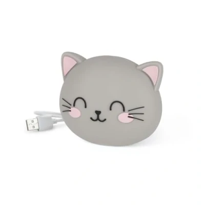 Abbildung von Legami Tragbares Ladegerät, My Super Power, wiederaufladbarer Akku, inkl. USB Typ C Kabel, tragbare Powerbank, 13 x 5,5 cm, Kitty