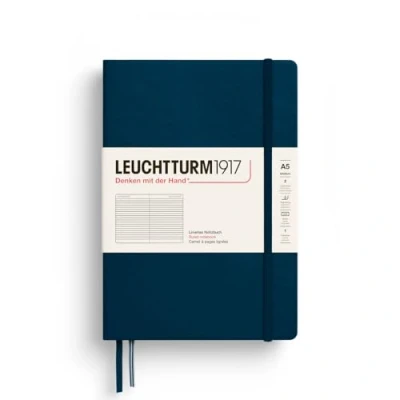 Abbildung von LEUCHTTURM1917 372190 Notizbuch Medium A5, Hardcover Schreibbuch, 251 nummerierte Seiten, Deep Sea, liniert