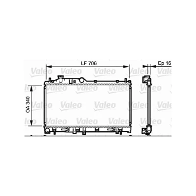 Abbildung von VALEO 735212 Kühler, Motorkühlung Aluminium 340 690 16 ohne Kühlmittelregler Kühlrippen gelötet SUBARU: Legacy 4 Kombi, Outback III