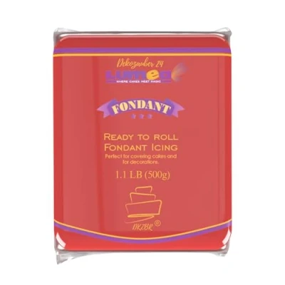 Abbildung von Dekozauber24 Premium Fondant, 500g, Rollfondant, in 17 Farben, weich und biegsam, essbar, Tortendeko Kuchen Deko (Rot)