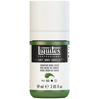 Abbildung von Liquitex 1959166 Professional Acrylfarbe Soft Body Künstlerfarbe in cremiger deckender Konsistenz, hohe Pigmentierung, lichtecht &amp; alterungsbeständig, 59ml Flasche Chromoxidgrün
