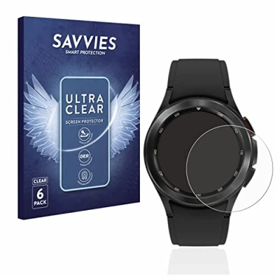 Abbildung von Savvies 6 Stück Schutzfolie für Samsung Galaxy Watch 4 Classic (42mm) Displayschutz Folie Ultra Transparent