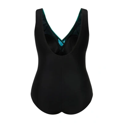 Abbildung von Ulla Popken WRAP LOOK Badeanzug, Damen, Größe: 60, Black