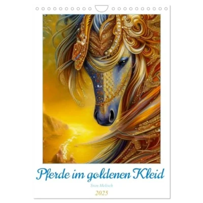 Abbildung von Pferde im goldenen Kleid (Wandkalender 2025 DIN A4 hoch), CALVENDO Monatskalender