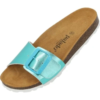 Abbildung von Palado Malta EGS Pantolette flach, Damen, Größe: 43, Türkis Schuhe