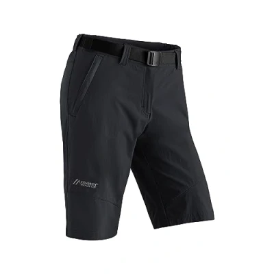 Abbildung von Maier Sports Lawa, Kurze Damen Wanderhose, Wasserabweisende Bermuda für Trekking und Hiking, PFC frei, mSTRETCH pro 4 &amp; Dryprotec, Schwarz, 40 (W31/L31)