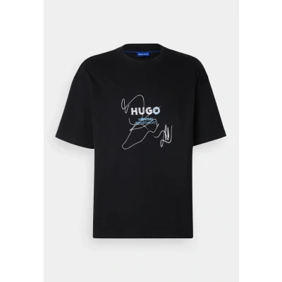 Abbildung von HUGO Nabion Tshirt print, Herren, Größe: Large, Black
