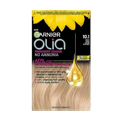 Abbildung von Garnier Olia Permanente Haarfarbe, bis zu 100% Grauhaarabdeckung, ohne Ammoniak, 60% Öle, 10.1 sehr helles Aschblond